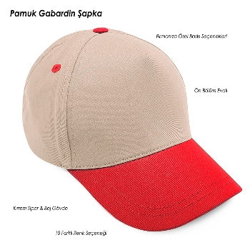 Bej Gövde - Kırmızı Siper Şapka