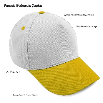 Promosyon Şapka - Pamuk - Sarı Siper