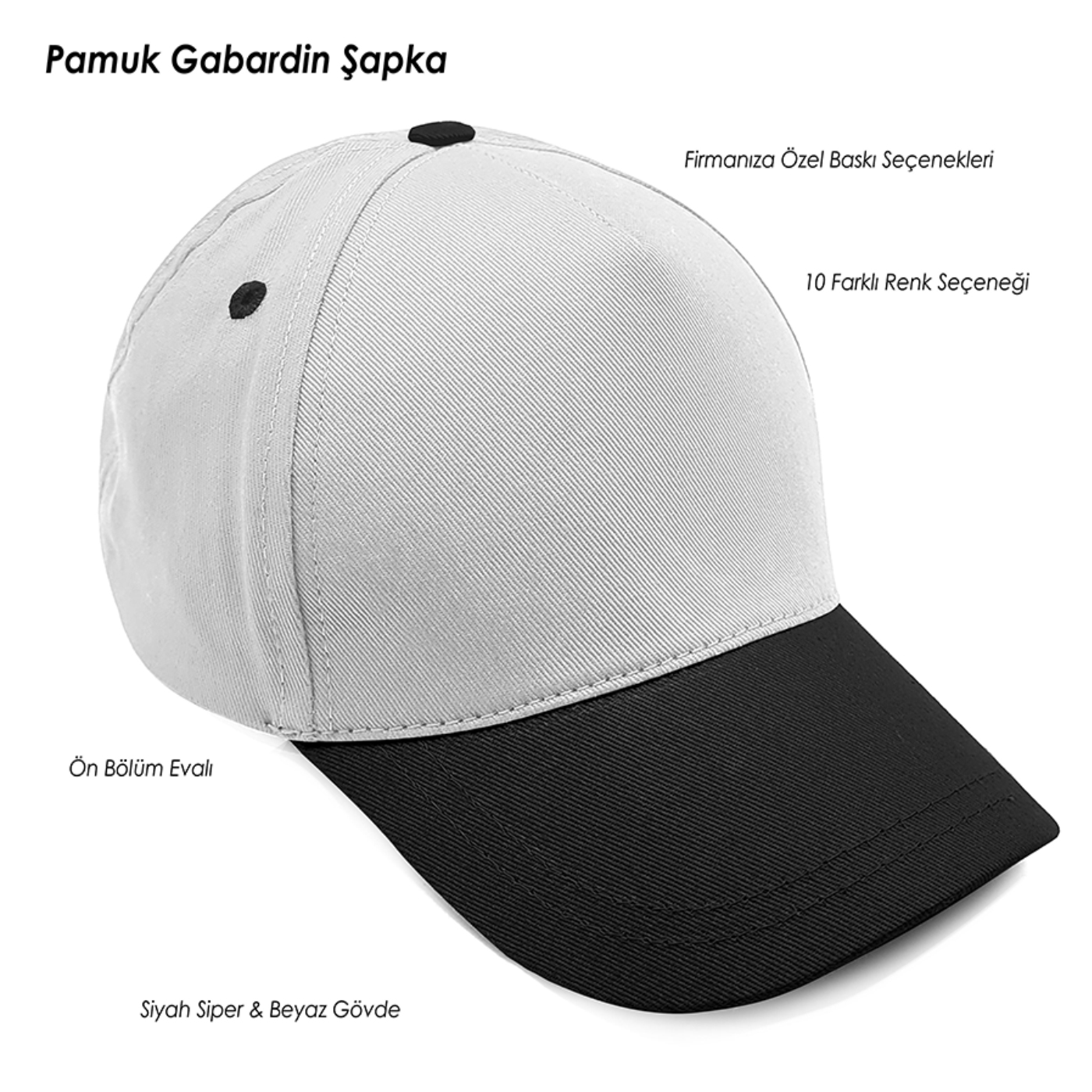Beyaz Gövde - Turuncu Siper Şapka