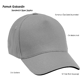 Promosyon Şapka - Pamuk - Gri
