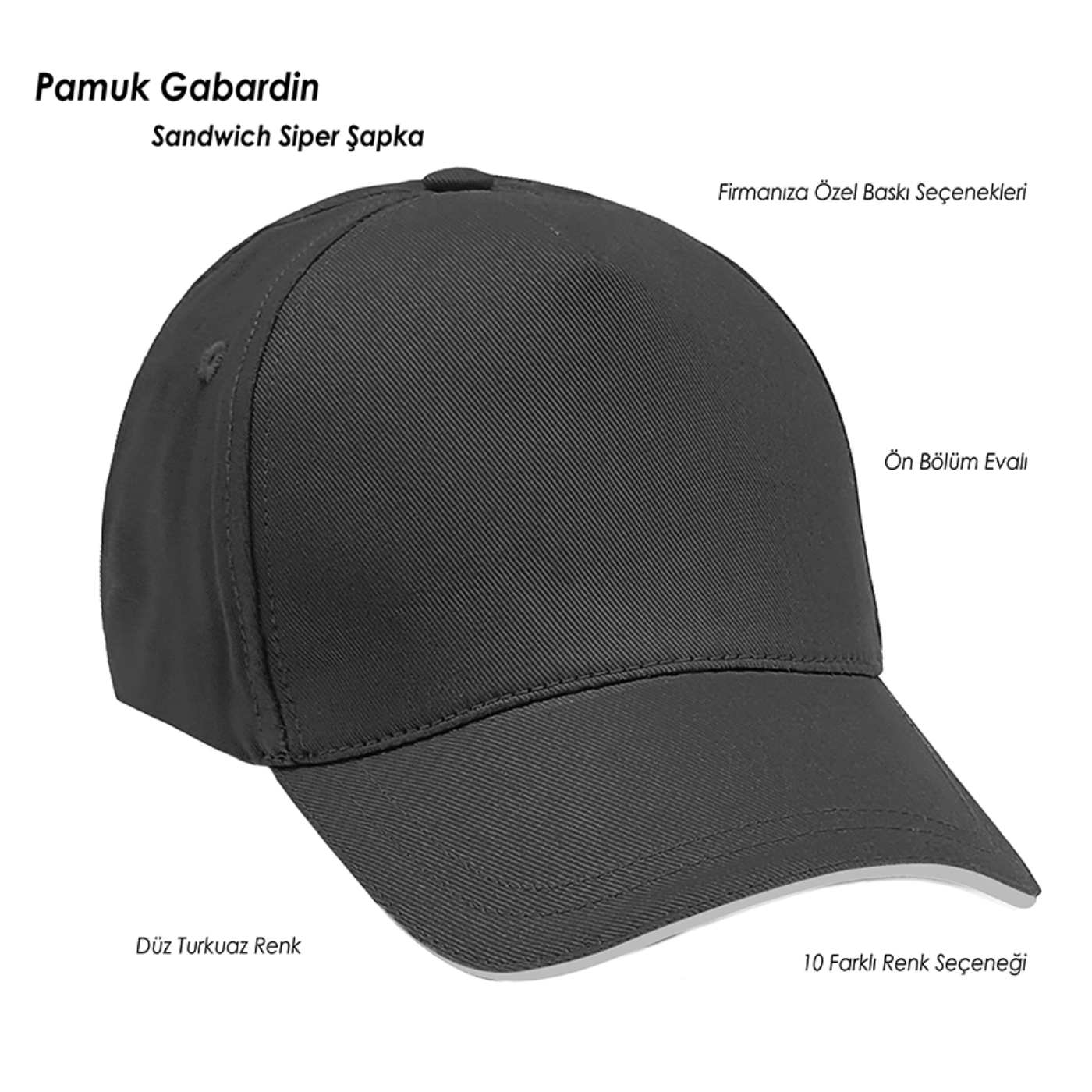 Siyah Renk Pamuk Şapka