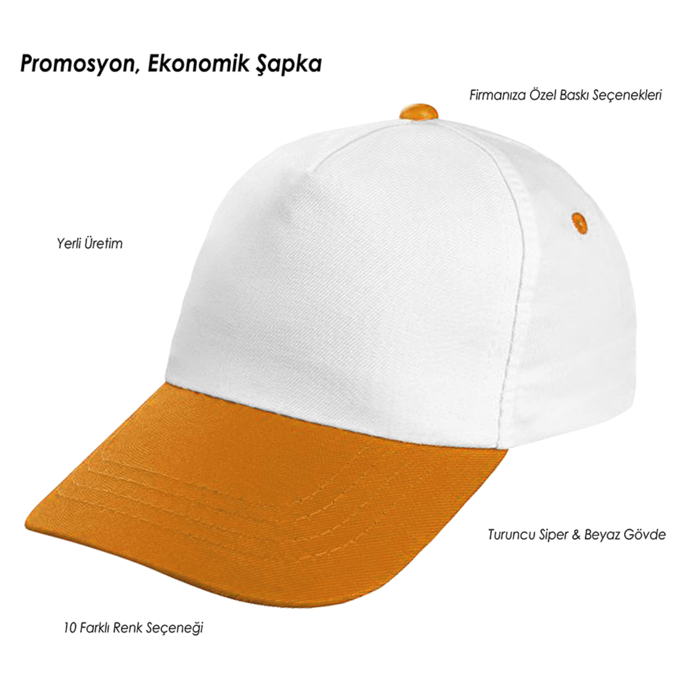Promosyon Şapka - Turuncu Siper